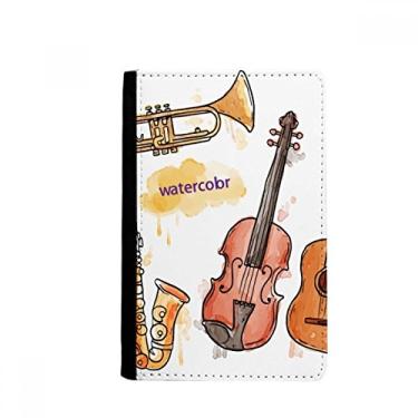 Imagem de Capa carteira Notecase Burse com combinação de instrumento de aquarela, padrão musical, porta-cartões