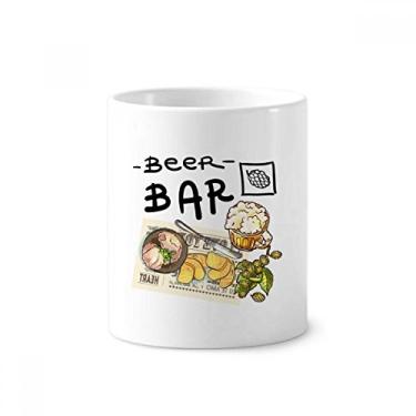 Imagem de Bife Bar França Torrada Cerveja Escova de Dentes Suporte Caneca Cerâmica Suporte Lápis Copo