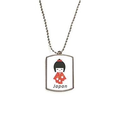 Imagem de Colar tradicional japonês local de brinquedo para meninas em aço inoxidável com pingente de identificação para cães