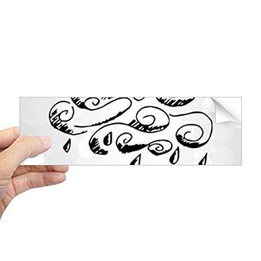 Imagem de DIYthinker Adesivo de para-choque retangular com estampa de chuva nublada à mão para notebook, janela decalque