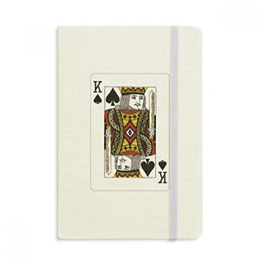 Imagem de Caderno de cartas de baralho padrão Spade K oficial de tecido capa dura diário clássico
