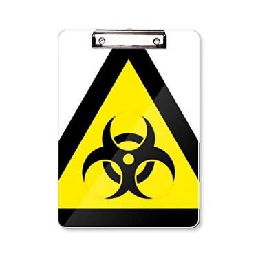 Imagem de Símbolo de aviso amarelo e preto para infecção triângulo placa de apoio A4