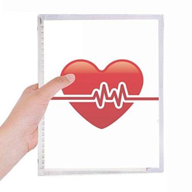 Imagem de Caderno com estampa de eletrocardiograma de coração, diário com folhas soltas recarregáveis, artigos de papelaria
