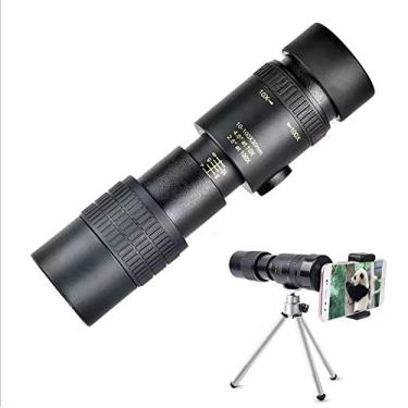 Imagem de 10-100X30 HD Compact Zoom Telescopes Monocular À prova d'água Monóculo à prova de neblina com tripé de suporte para smartphone para acampamento de observação de pássaros