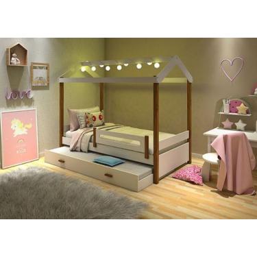 Cama Infantil Casa de Boneca com Cama Auxiliar e Luz/LED Pura