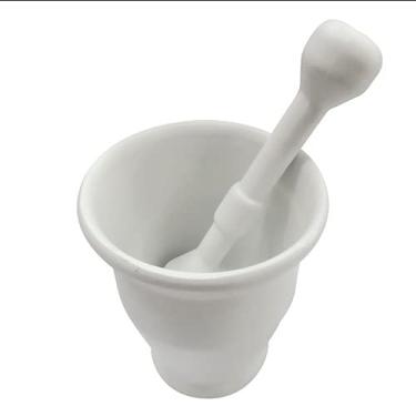 Imagem de EMALL Pilão Ecológico Culinário Com Socador/Amassador De Tempero - Branco - 400 ML