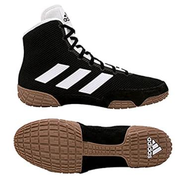 Imagem de adidas Tênis de luta livre unissex para meninos Tech Fall 2.0, Preto/branco, 3.5 Big Kid