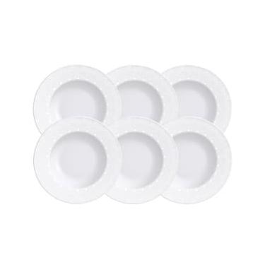 Imagem de Conjunto com 6 Pratos de Sobremesa Tramontina Alicia em Porcelana 21 cm - Branco