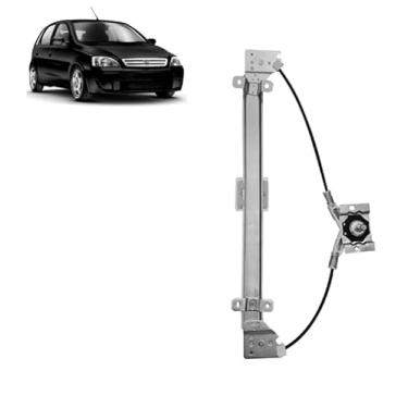Imagem de Maquina Elevação Vidro Corsa 2002 2003 2004 2005 2006 2007 2008 2009 2010 2011 2012 4 Portas Traseira Manual Esquerda - Porta Atrás do Motorista