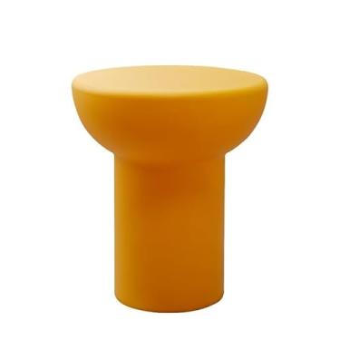 Imagem de Mesa de centro sala de estar cantos laterais domésticos algumas pernas de elefante mesa de centro redonda de plástico moderno minimalista quarto mini banco mesas de canto (cor: amarelo)