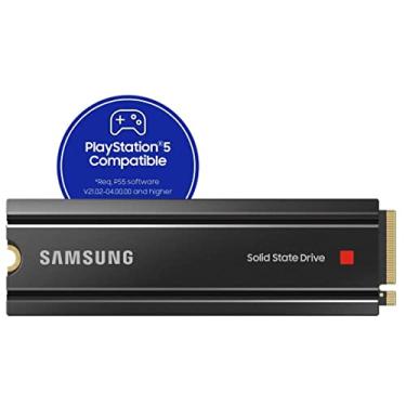 Imagem de Samsung 980 PRO SSD com dissipador de calor 1TB PCIe Gen 4 NVMe M.2 Disco rígido interno de estado sólido, controle de calor, velocidade máxima, compatível com PS5, MZ-V8P1T0CW