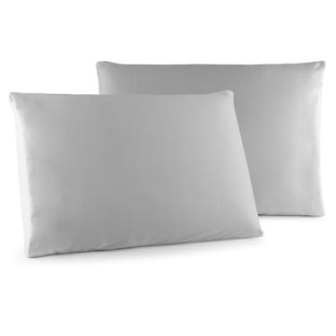 Imagem de Kit 02 Fronhas Classic Tecido Percal 400 Fios 70x50 cm Antiácaro, Anti-pilling com Toque Macio - Cinza