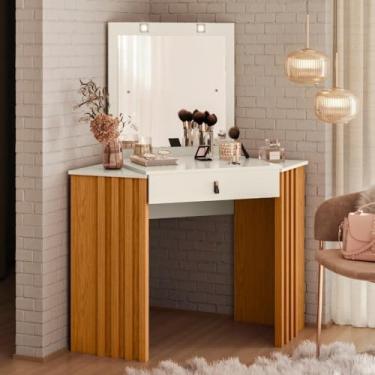 Imagem de Penteadeira Camarim de Canto Glitter Cinamomo/Off White