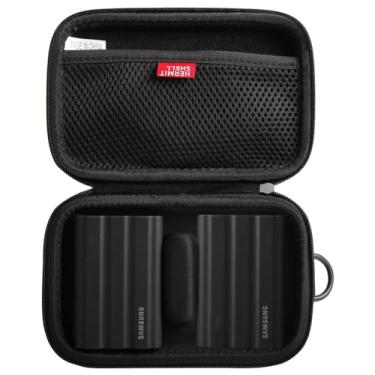 Imagem de Hermitshell Capa rígida de viagem para Samsung T7 Shield 2TB / 1TB / 4TB, SSD portátil, USB 3.2 Gen2 unidade externa de estado sólido (preta, capa para 2 discos rígidos)