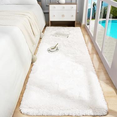 Imagem de Foxmas Tapete de corredor macio para quarto, sala de estar, tapetes macios de 6 x 1,8 m, tapete felpudo de cabeceira para quarto de bebê de crianças, tapete felpudo para corredor, com fundo