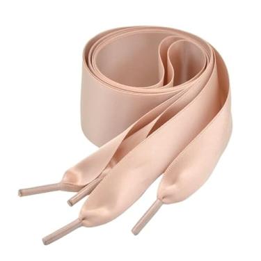 Imagem de Smooth Satin Wide Shoe Laces Ribbon Shoelaces For Sneakers Boots (Color : Nude color)