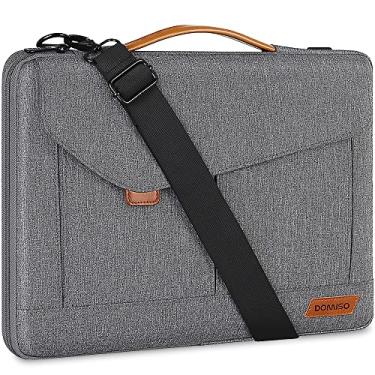 Imagem de DOMISO Bolsa para laptop de 15 a 15,6 polegadas, pasta de ombro resistente à água para computador ThinkPad L580/16 MacBook Pro/IdeaPad 320/Dell XPS 15/HP Envy x360/ASUS ROG Zephyrus/Acer Chromebook -Cinza