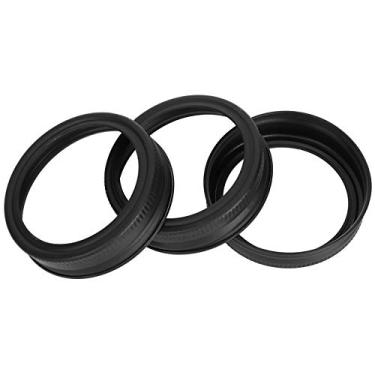 Imagem de 24 Pces Para Tampas Do Frasco De Pedreiro, Pode Tampa Anéis De Vedação Jar Cavalo Boca Tampa De Ferro Redonda 70mm Widemouthed Split Capa Preto Fosco