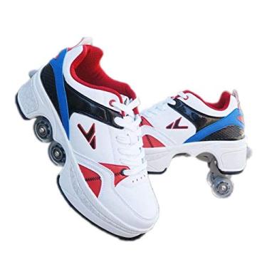 Imagem de Patins de patins sapatos de skate patins criativo moda 4 rodas adulto unissex sapatos casuais crianças patins sapatos casuais diferentes tamanhos crianças adultos universal (cor: estilo B, tamanho: