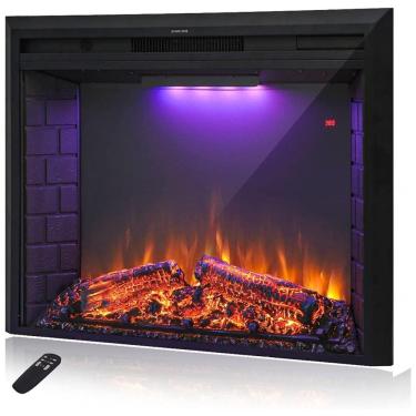 Imagem de Lareira Elétrica Masar Flame de Embutir A69x109L com Controle Remoto, Luz de LED e Som de Fogo, 1500W, 110v, MASARFLAME, Preto