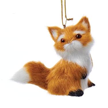 Imagem de Ornamento de animal de pelúcia Kurt Adler, raposa, 5 a 10 cm