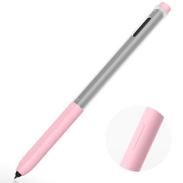 Imagem de AZF Estojo para caneta compatível com Samsung Galaxy Tab S7/S7+/S7 FE/S8/S8+/S8 Ultra/S9/S9+/S9 Ultra S, com capa superior e inferior separadas, capa de silicone translúcida (rosa)