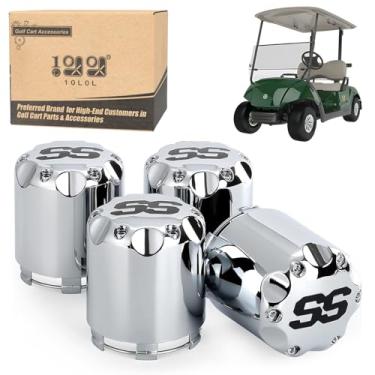 Imagem de 10L0L Universal Carrinho de golfe SS Roda de liga central capa para EZGO, Club Car, Yamaha, 4 peças