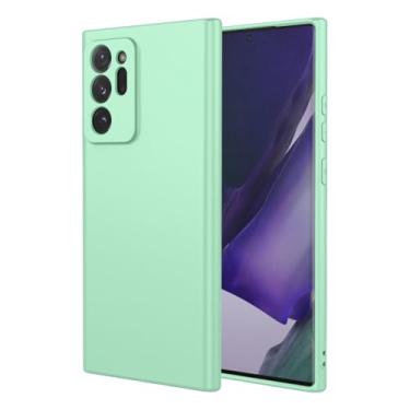 Imagem de EUAGVQY Capa protetora para Galaxy Note 20 Ultra, capa de silicone líquido com proteção total de microfibra macia antiarranhões à prova de choque para Samsung Galaxy Note 20 Ultra, Matcha