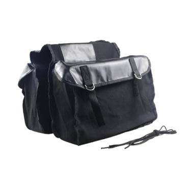 Imagem de YIJU Bolsa de selim de bicicleta dupla face, alforje de bicicleta, grande capacidade, à prova d'água, bolsa de selim para bicicletas de estrada de montanha, Preto