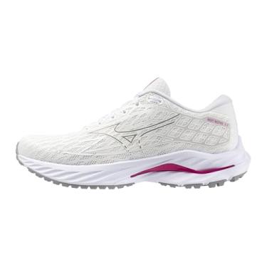 Imagem de Mizuno Tênis de corrida feminino Wave Inspire 20 Project Zero, Branco/roxo fúcsia, 36