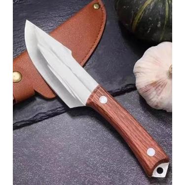 Imagem de Faca Cutelo Forjado Artesanal Rustico Com Bainha Churrasco Desossar Carne Camping Chefe de Cozinha