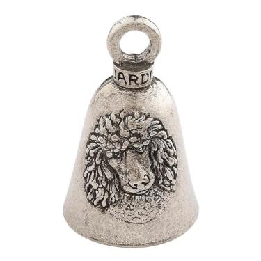 Imagem de Guardian Bell Sino da sorte para cães com chaveiro e bolsa de presente de veludo preto | Campainha de motocicleta | Estanho sem chumbo | Feito nos EUA, Poodle, 1.75"