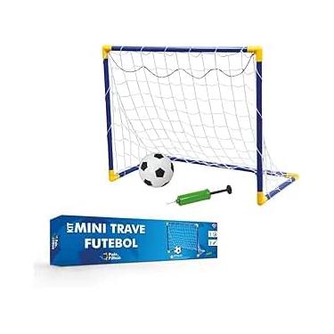 Imagem de Kit Golzinho Mini Trave Futebol Infantil Gol Brinquedo para Criança Bola e Bomba de Ar