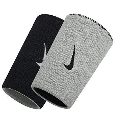 Imagem de Munhequeira Nike Grande Dri-Fit Dupla Face - Preto com Cinza