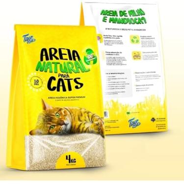 Imagem de AREIA HIGIÊNICA NATURAL BIODEGRADÁVEL MILHO E MANDIOCA PARA GATOS TIGER CATS 4KG