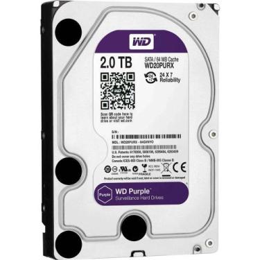 Imagem de HD PC Interno 2TB sata3 Purple Surveillance 5400RPM 64MB cache WD20PUR