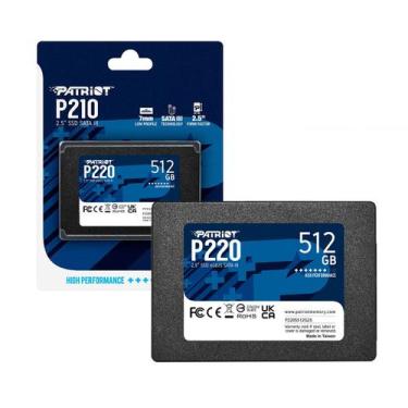 Imagem de SSD 512GB Patriot P210, 2.5" Sata III 6Gb/s, Leitura 520MB/s, Gravação