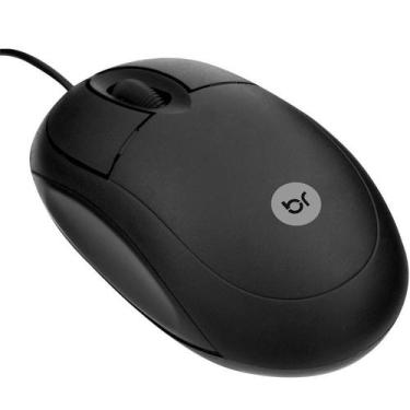 Imagem de Mouse Com Fio Usb Bright 0106 Óptico 1000dpi Ergonômico , Preto