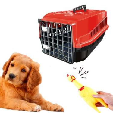 Imagem de Brinquedo Galinha de Plastico Pet + Caixa Transporte Pet N4 - MecPet