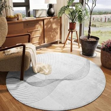 Imagem de Tapete redondo para sala de estar, listrado, cor sólida, luz, luxo, macio, mesa de centro, pelúcia, quarto, cadeira giratória, tapete de chão, SY2462, TD, A, diâmetro 170 cm