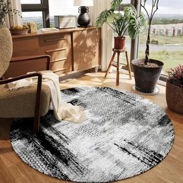 Imagem de Tapete redondo para sala de estar, listrado, cor sólida, luz, luxo, macio, mesa de centro, pelúcia, quarto, cadeira giratória, tapete de chão, SY2464, TD, A, diâmetro 160 cm