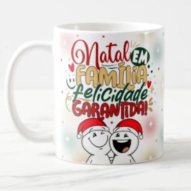 Imagem de Caneca Lembrancinha de Natal em Família Felicidade Garantida Com Bonequinhos