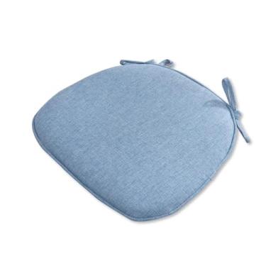 Imagem de DSUTMLE Almofada de assento antiderrapante com laços almofada de cadeira de linho de algodão quatro estações cor sólida respirável cor sólida almofada para cadeira de escritório, cadeira de mesa