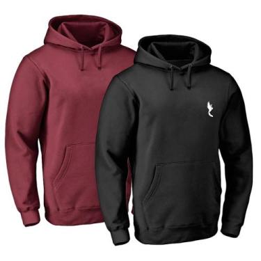 Imagem de Kit 2 Moletom Masculino Bolso Canguru Casual Capuz Conforto - Polo Blu