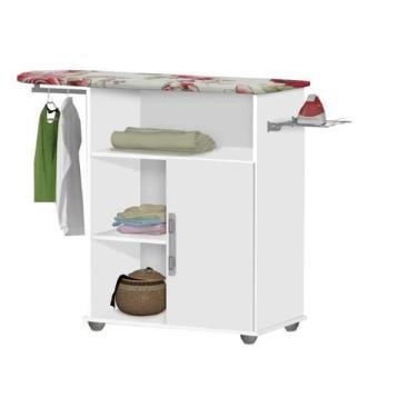Imagem de Tabua de passar roupa Junior Branca com cabideiro 01 porta - PASSE BEM