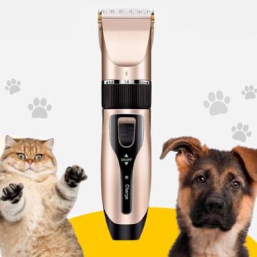 Imagem de Maquininha Dourada Recarregável Tosa Profissional para Cães e Gatos - 
