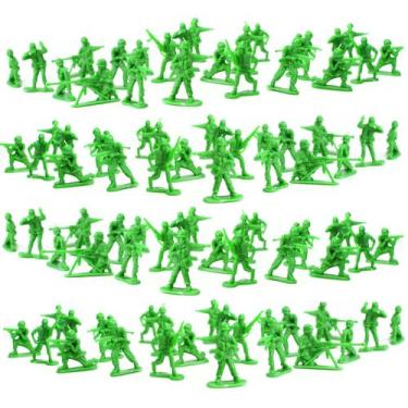 Imagem de Coleção Bonecos de Guerra Tropa Militar Verde Story 96 Soldadinhos Toy