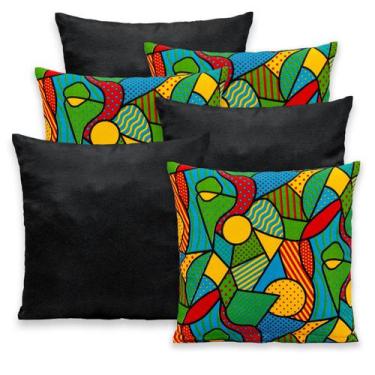 Imagem de Kit 6 Capas de Almofada Gorgurinho Lisa e Estampada 40x40 Zíper - BEM 