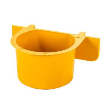 Imagem de Comedouro Jel Plast Pet Piu com Aba Amarelo para Pássaros - 90ml - Jel