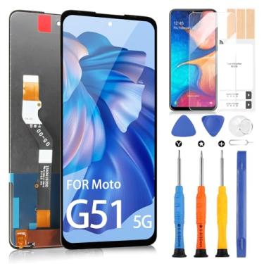 Imagem de Substituição de tela para Motorola Moto G51 5G XT2171 - para Moto G51 LCD digitalizador tela sensível ao toque para Motorola G51 5G Display LCD painel de vidro conjunto sensor com ferramentas XT2171-2